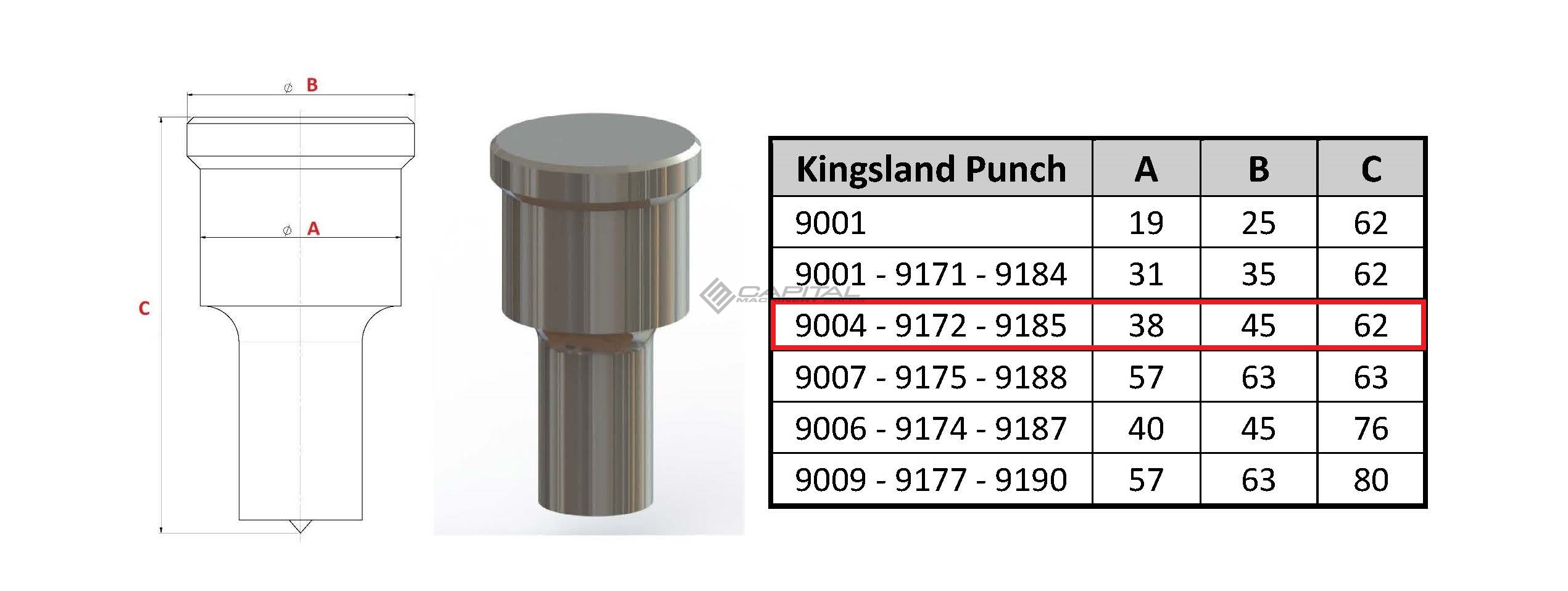9185 Elongated Punch for Kingsland Iron Worker 9185 Elongated Punch for Kingsland Iron Worker