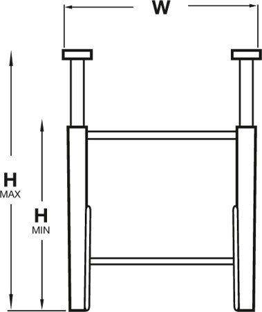 Light Duty Roller Conveyor Stand Width 290mm x Adjustable Height 505-800mm