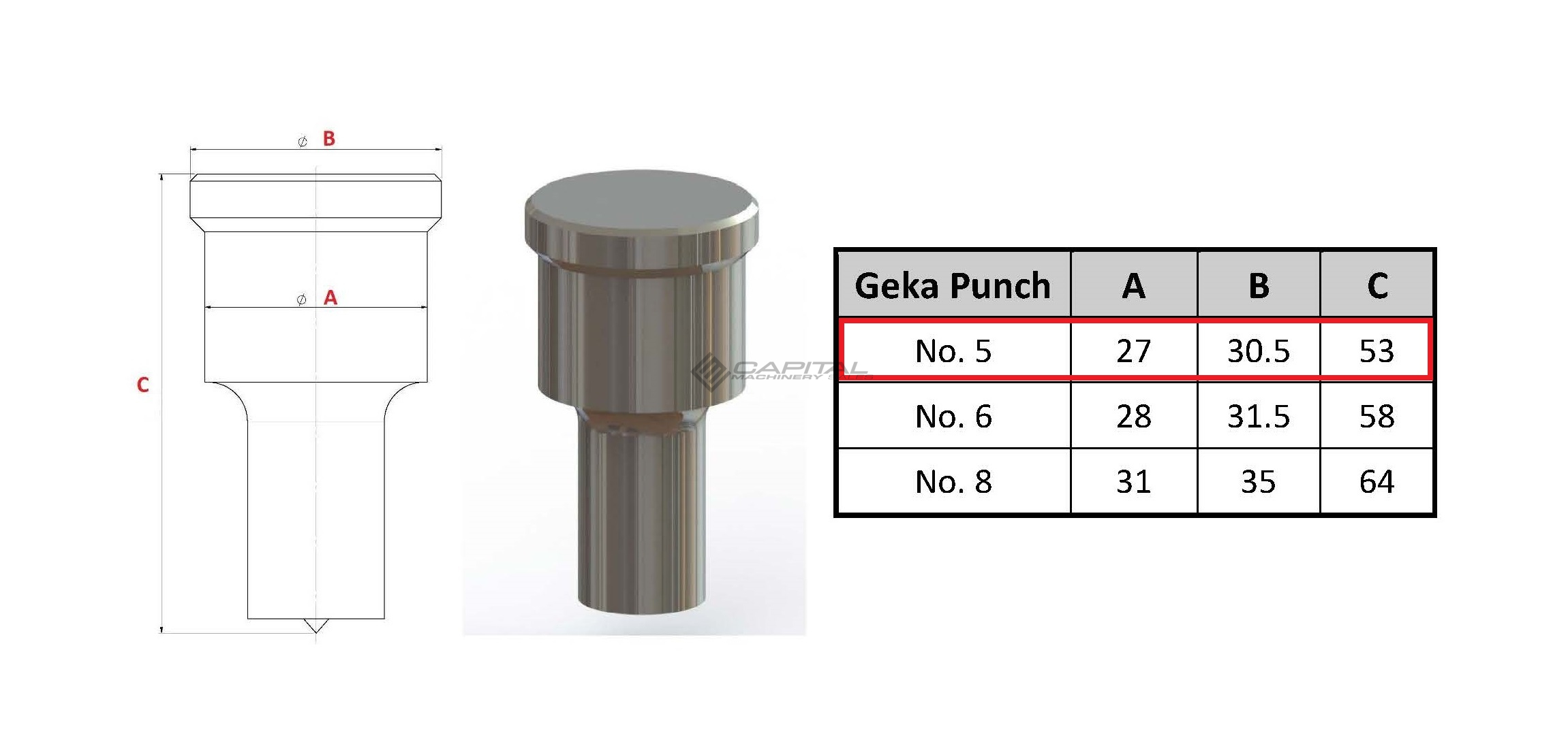 Geka Punch Round No. 5 for Geka Iron Worker Geka Punch Round No. 5 for Geka Iron Worker