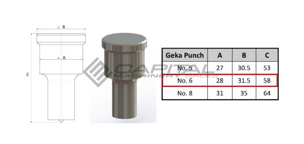 Geka Punch Square No. 6 for Geka Iron Worker