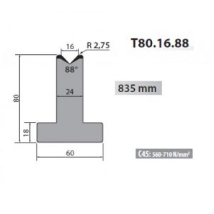 T120-20-60 Rolleri Single Vee Die 20mm Vee 60 Degree 120mm H