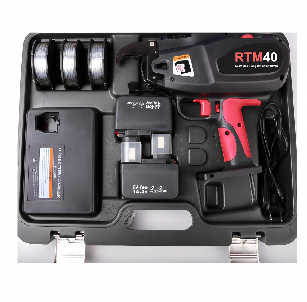 Reflex RTM40 14.4V Cordless Brushless Rebar Tying Machine – Lightweight 1.9kg, Max 40mm Tie Diameter Reflex RTM40 14.4V Cordless Brushless Rebar Tying Machine – Lightweight 1.9kg, Max 40mm Tie Diameter