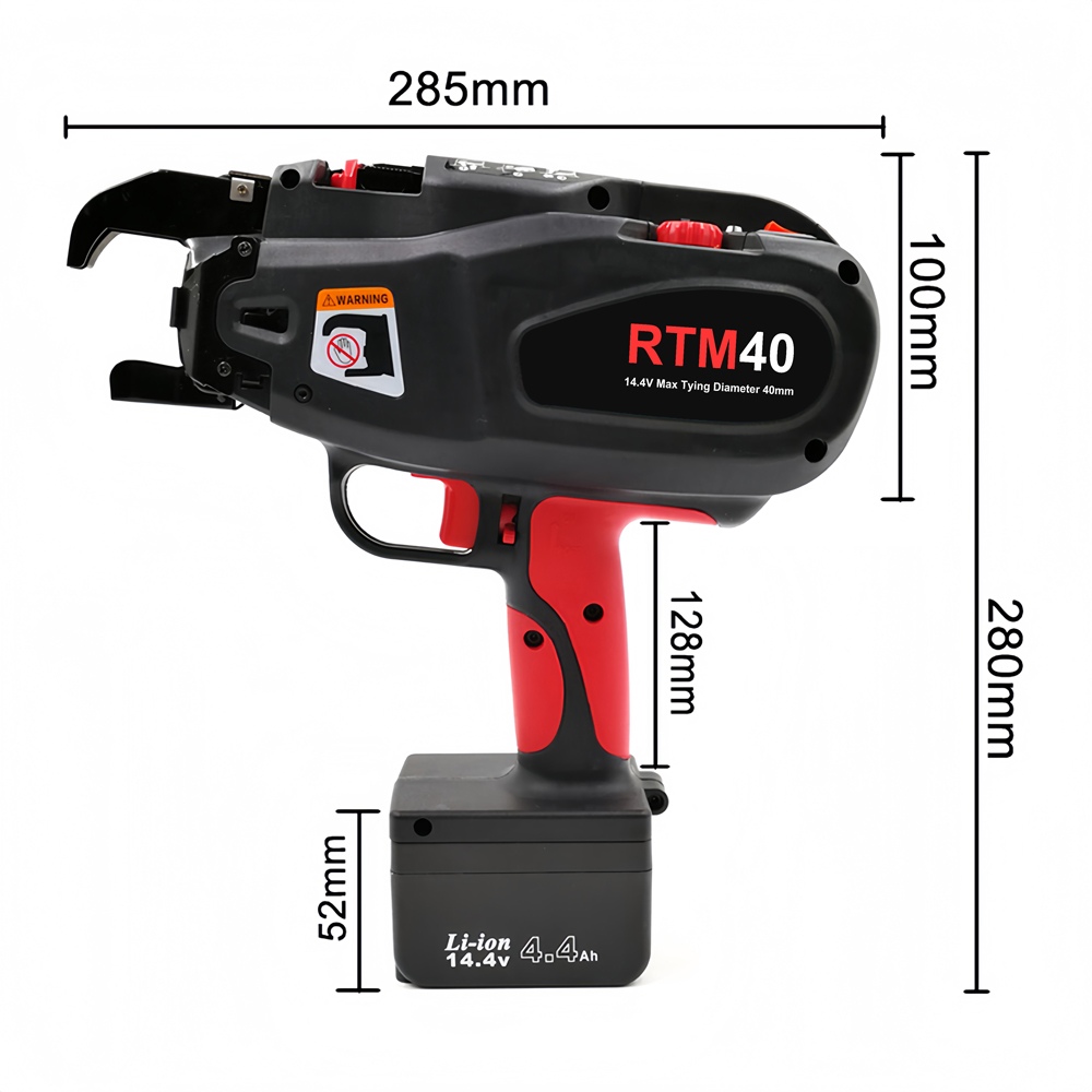 Reflex RTM40 14.4V Cordless Brushless Rebar Tying Machine – Lightweight 1.9kg, Max 40mm Tie Diameter Reflex RTM40 14.4V Cordless Brushless Rebar Tying Machine – Lightweight 1.9kg, Max 40mm Tie Diameter