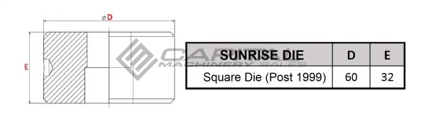 Sunrise Square Die (Post 1999 Models)