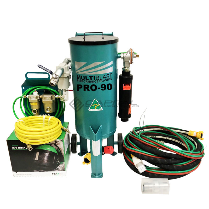 MultiBlast PRO90S – 40 Litre – Multi Media Soda Blasting Pot System Package