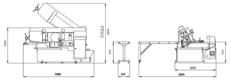 Brobo Par350m Fully Automatic Miter Bandsaw Machine Dimension Brobo Par350m Fully Automatic Miter Bandsaw Machine Dimension