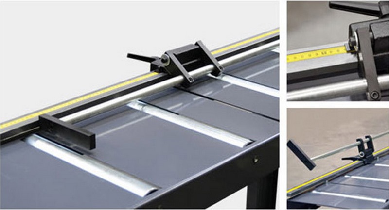 Bomar Type M Saw Roller Conveyor Material Handling System Ma Manual Material Length Stop With Band Scale