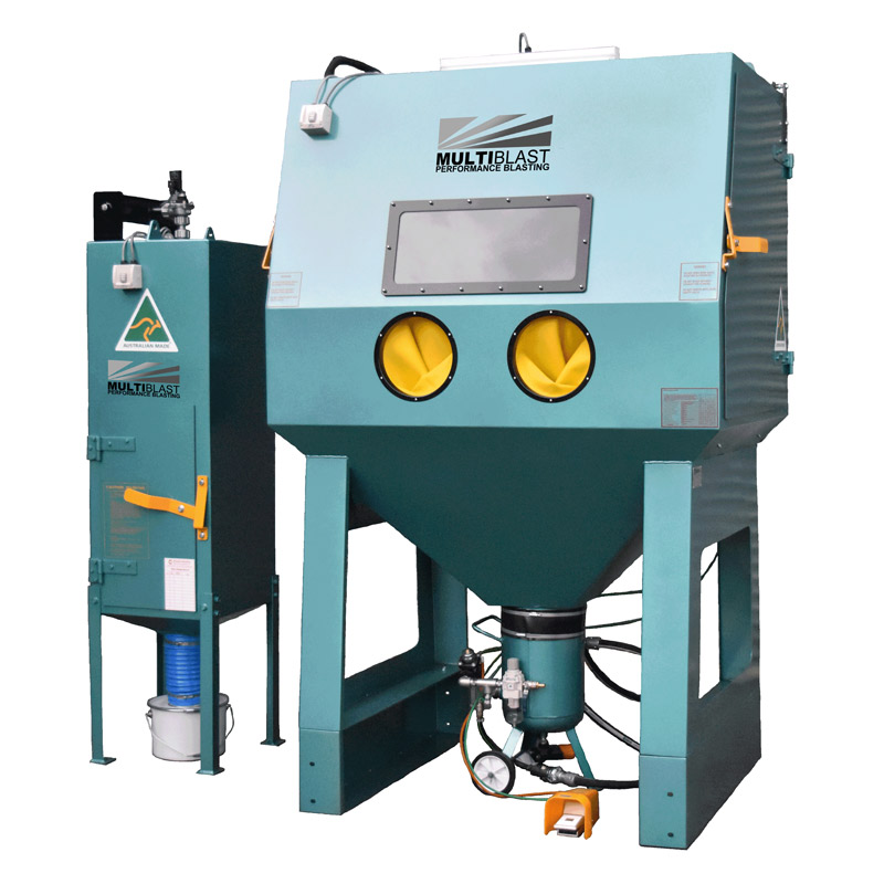 MultiBlast PRO1500RP Pressure Sandblasting Cabinet Including Reverse Pulse Self-Cleaning Filter System MultiBlast PRO1500RP Pressure Sandblasting Cabinet Including Reverse Pulse Self-Cleaning Filter System