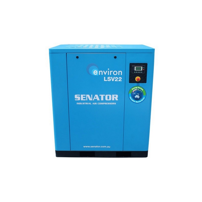 Senator LSV22 Rotary Screw Air Compressor – 22 kW 8/10 bar 44-127CFM / 1245-3596LPM – Base Mounted