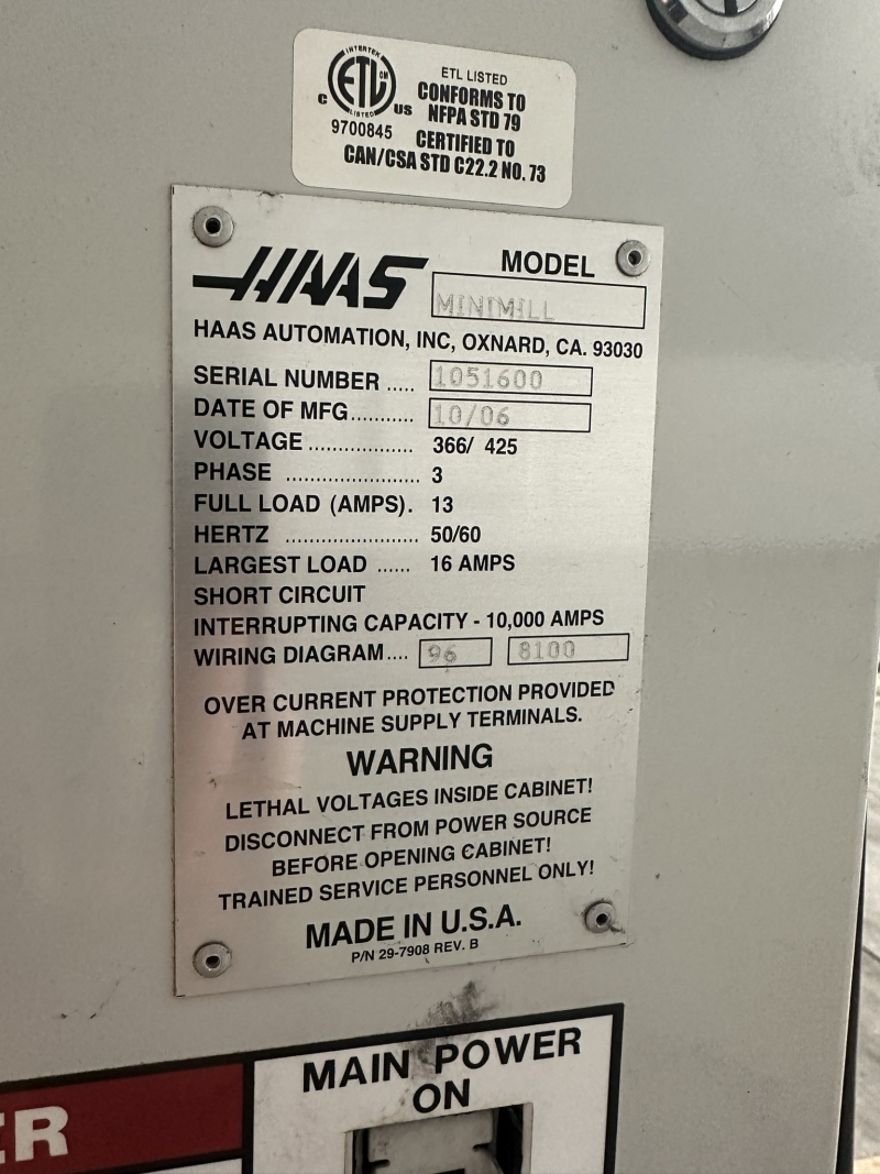 Used Haas Mini Mill (2006) Used Haas Mini Mill (2006)