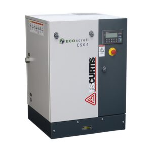 FS-Curtis ECO Scroll 04 Oil-Free Scroll Air Compressor – 3.7kW / 5.0HP 8 bar – 15CFM/430LPM – Aftercooled Air Dryer – Base Mount FS-Curtis ECO Scroll 04 Oil-Free Scroll Air Compressor – 3.7kW / 5.0HP 8 bar – 15CFM/430LPM – Aftercooled Air Dryer – Base Mount
